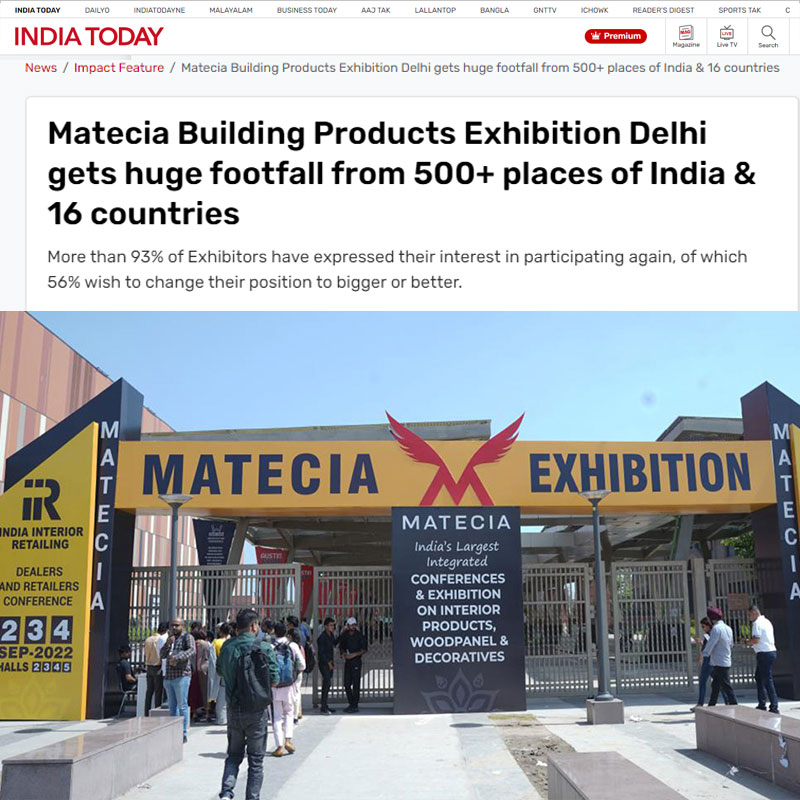 Matecia Building Products Exhibition Delhi gets huge footfall from 500+ places of India & 16 countries – INDIA TODAY