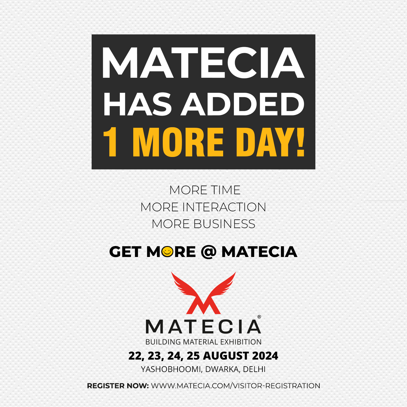 Announcing the 2024 dates of Matecia Exhibition 22-23-24-25 August 2024